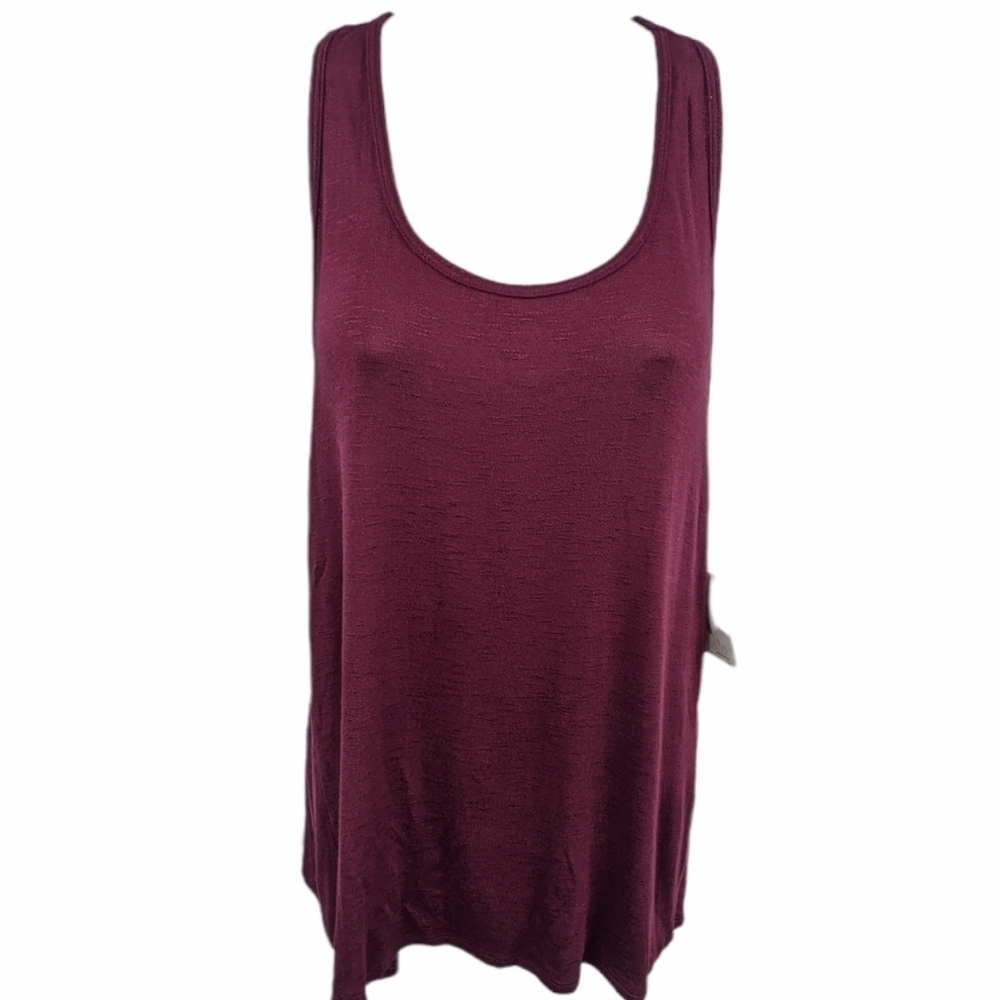 Whisper Open Back Tank Dark Wine NWT Sz L
